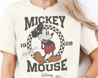 Vintage Mickey Mouse Shirt, Disney Mickey 1928 T-Shirt, Retro Mickey Shirt, Disney Trip Shirt, Checkered Mickey Shirt