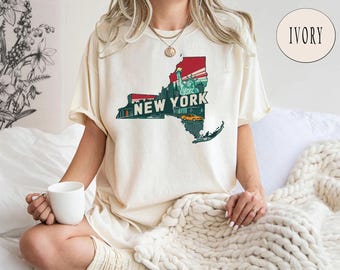 Comfort Colors® New York City Skyline Map T-Shirt, Brooklyn Street Style Tee