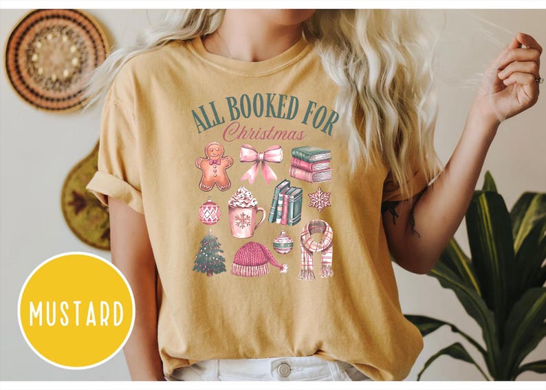 Comfort Colors® All Booked for Christmas Shirt, Gift for Librarian