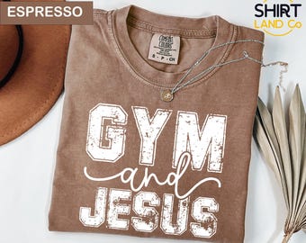 Comfort Colors® Gym and Jesus Shirt, Christian Fitness Long Sleeve Tee