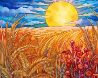Wheat and Barley Bible Coloring Pages | Old Testament Harvest Printable | Sunday School & Christian Homeschool PDF A4