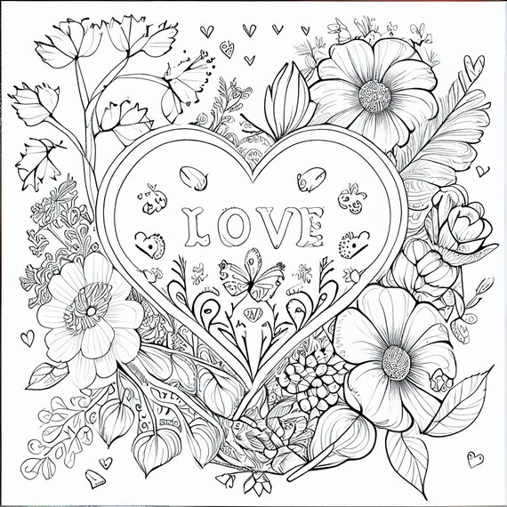 Free Printable Love Coloring Pages for Kids and Adults