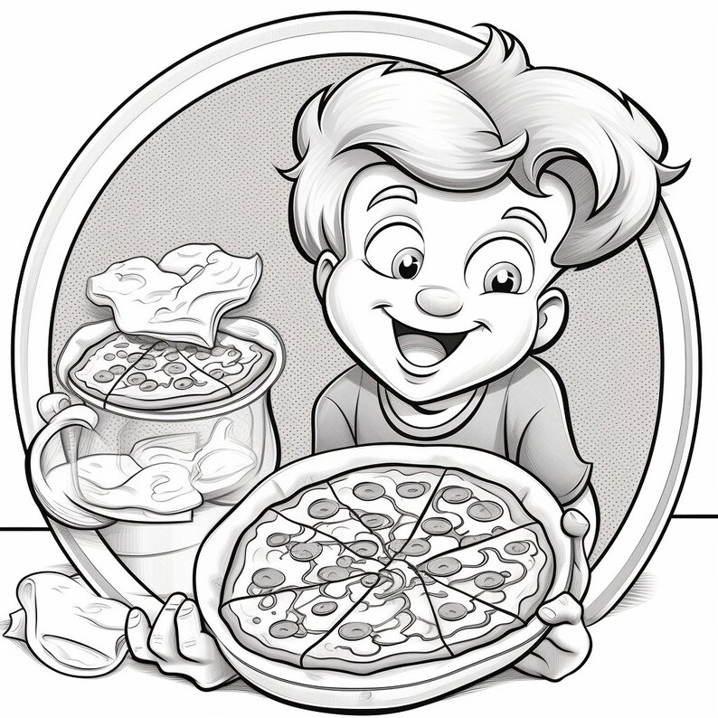 Deliciously Fun: Pizza Coloring Pages for Pizza Lovers of All Ages