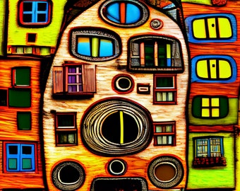 Hundertwasser Coloring Pages - Unleash Your Creativity with 22 Stunning Artworks || Perfect for Kids and Adults - Instant Download Now!