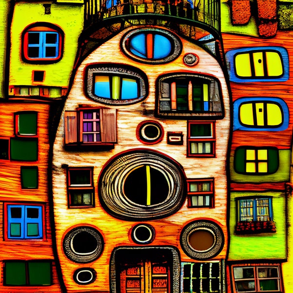 Páginas para colorear de Hundertwasser: da rienda suelta a tu creatividad con 22 impresionantes obras de arte || Perfecto para niños y adultos: ¡descarga instantánea ahora!