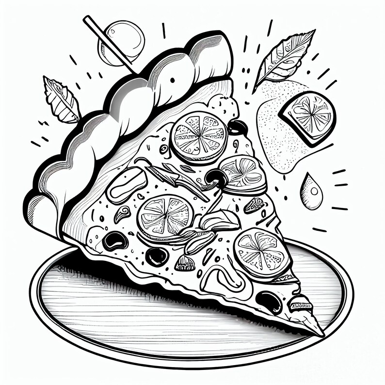 Deliciously Fun: Pizza Coloring Pages for Pizza Lovers of All Ages