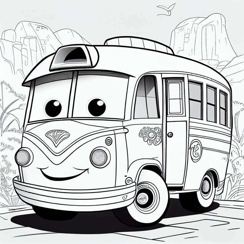 30 Fun Cars: Coloring Pages for Kids Explore Vehicles and - Etsy