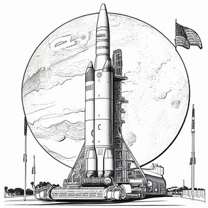 20 NASA Rocket Coloring Pages for Kids and Adults - Instant Download for Personal Artistic Enjoyment - PRINT & PAINT #nasa
