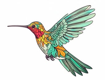 24 Hummingbird Wonders: 24 Detailed Coloring Pages for Adults - Print, Paint, and Relax - Instant PDF Download, DIN A4 Size