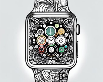 30 Smartwatch Coloring Pages || Color Your Way to a Smarter Future! Instant PDF Download for print and online use || PRINT & PAINT