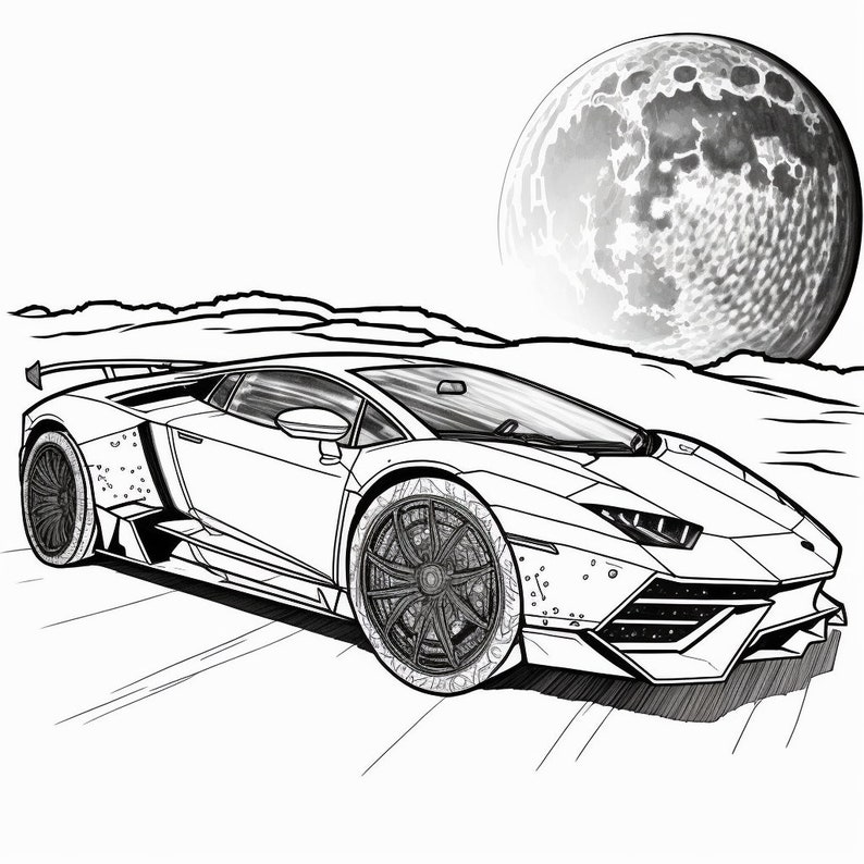 Rev up Your Creativity With 24 Exclusive Lamborghini Coloring - Etsy