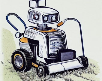 30 pages à colorier amusantes avec un robot tondeuse ! || Tondez votre pelouse avec un robot || Téléchargement PDF instantané || IMPRIMER ET PEINDRE