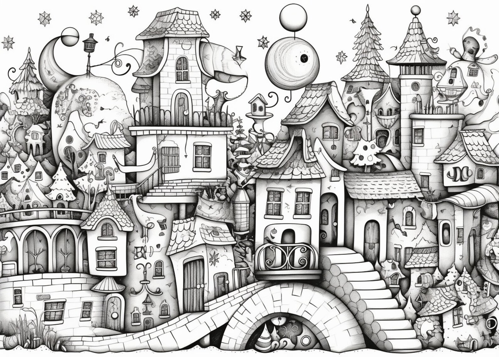 Hundertwasser Coloring Pages christmas 2023 Edition Exclusively on Etsy