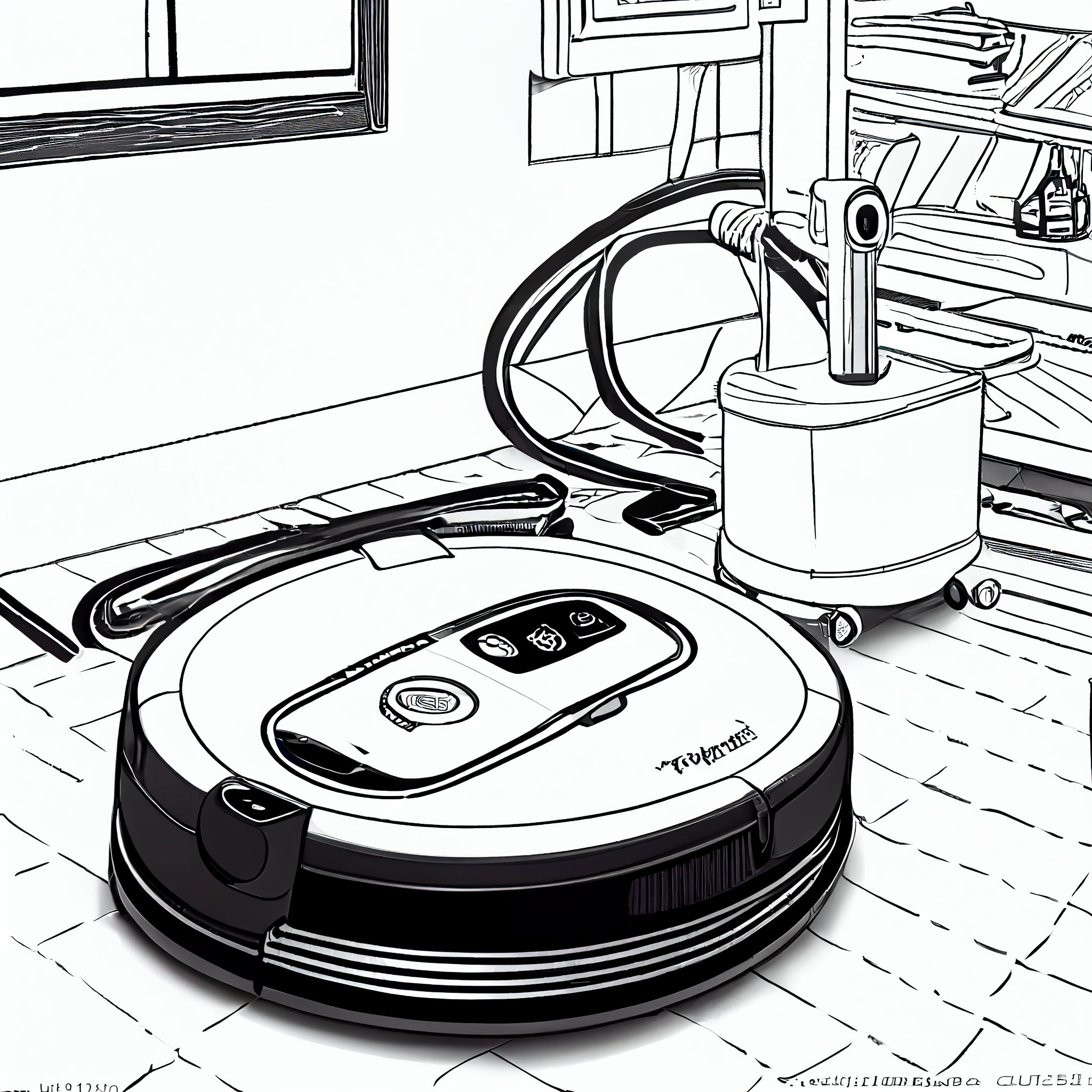50 ROBOT VACUUM CLEANER Coloring Pages for Instant Download Exploring the Fun of Robot Vacuum ...