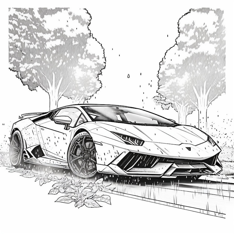 Rev up Your Creativity With 24 Exclusive Lamborghini Coloring - Etsy