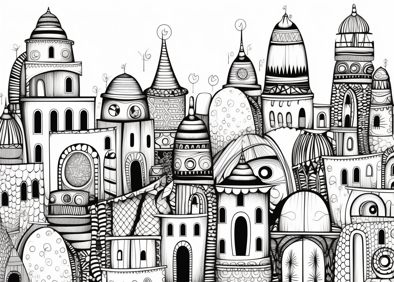 Hundertwasser Coloring Pages christmas 2023 Edition Exclusively on Etsy