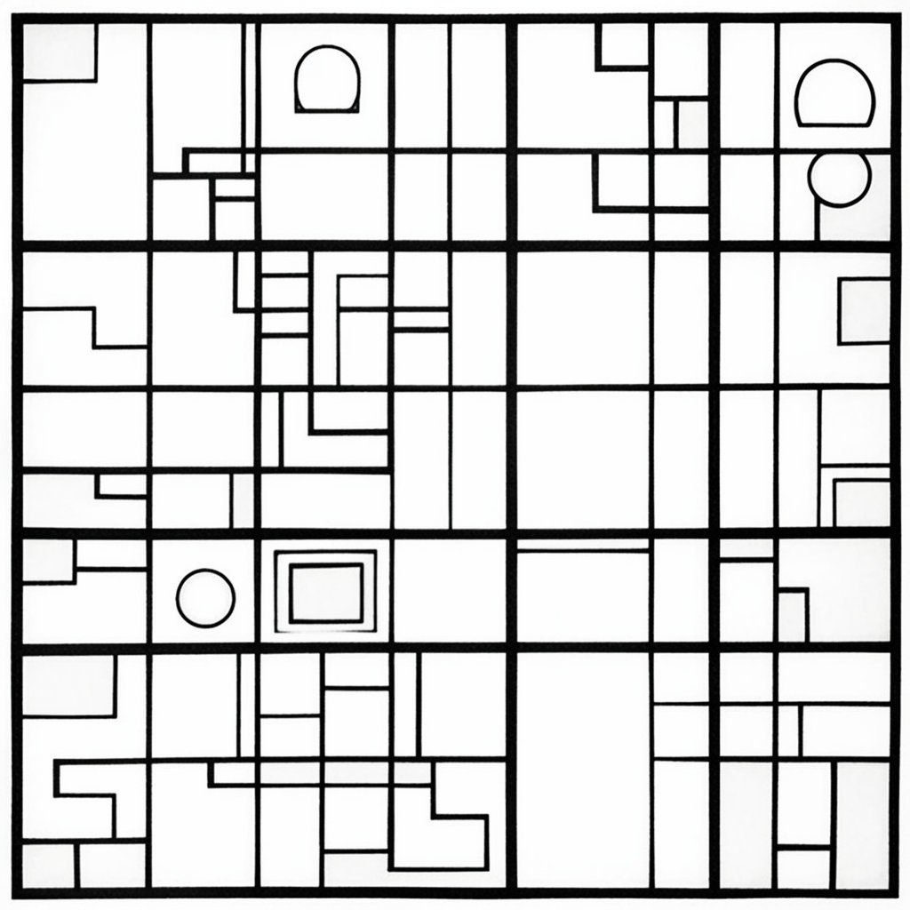 Piet Mondrian Coloring Pages 30 Colorful Geometry Pages: Exploring Piet