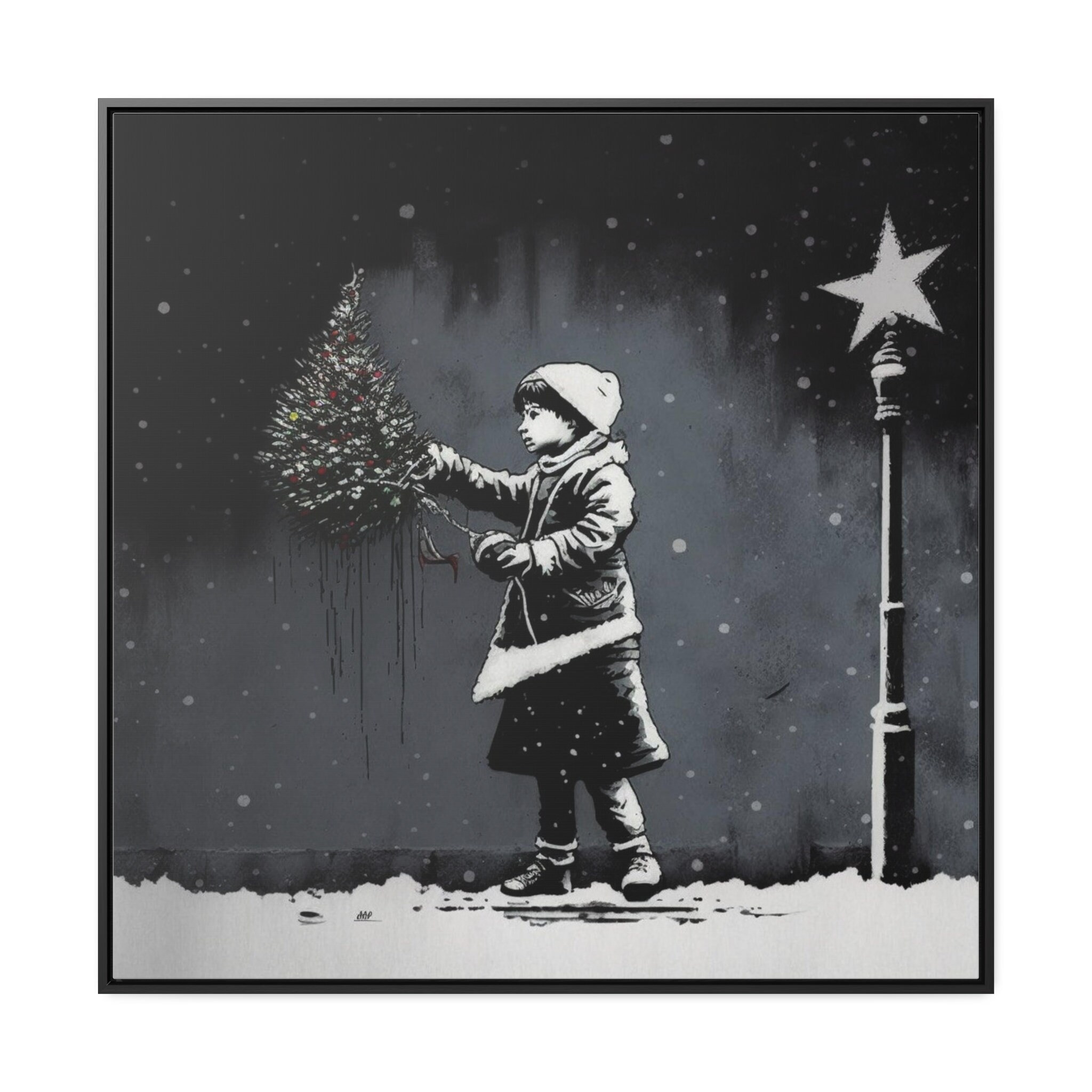 Banksy Christmas Time Digital Artwork by Archelaus 2022 Etsy