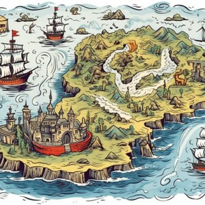Découvrez les légendes : une collection de 40 pages à colorier de cartes au trésor complexes à télécharger, imprimer et vivre des aventures de peinture immersives instantanément