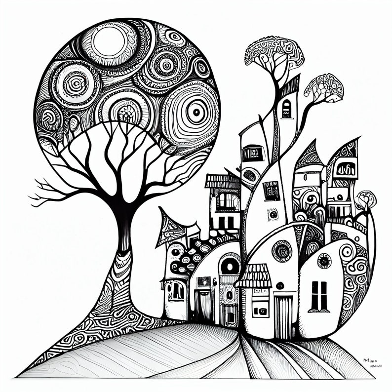 Hundertwasser Coloring Pages Unleash Your Creativity With 22 - Etsy UK
