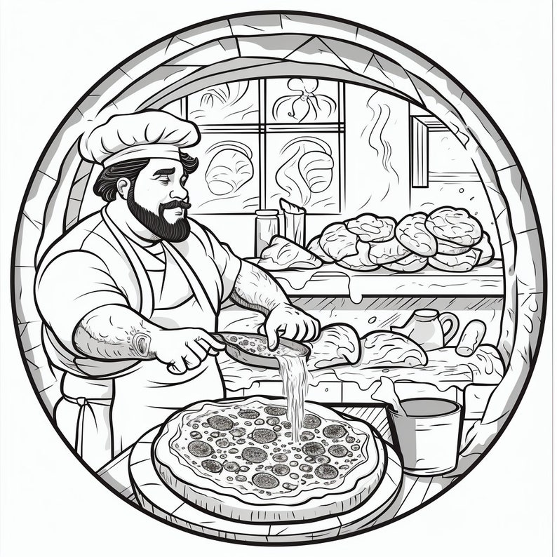Deliciously Fun: Pizza Coloring Pages for Pizza Lovers of All Ages 24