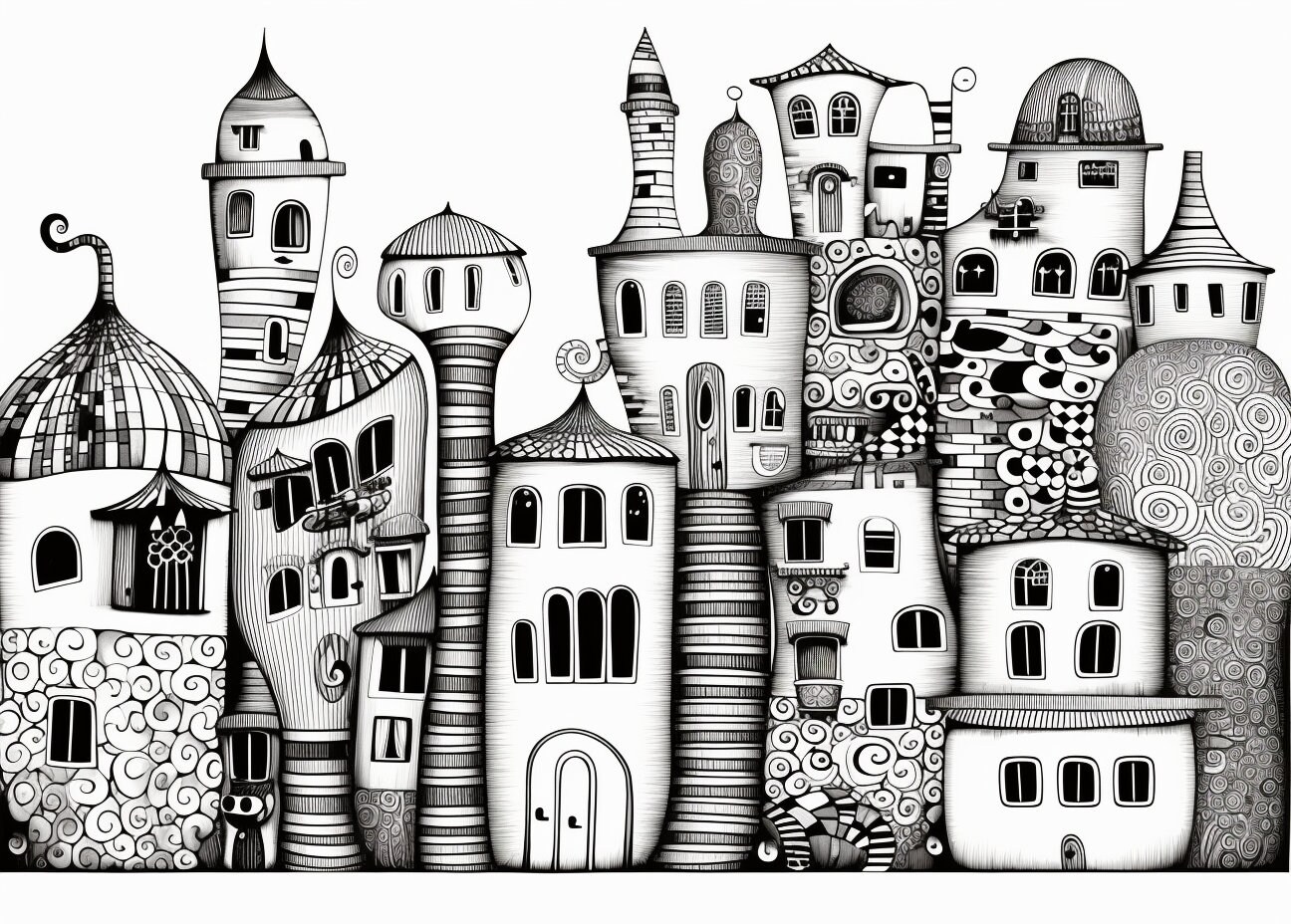 Hundertwasser Coloring Pages christmas 2023 Edition Exclusively on Etsy