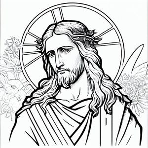 12 Unique Jesus Christ Art Coloring Pages for Kids and Adults Instant Download and Print for Personal Artistic Enjoyment PRINT & PAINT image 1