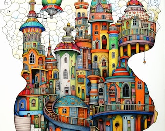 Hundertwasser Coloring Pages || The Ultimate XXL Collection || 40 Stunning Artworks for Instant Download || 2025 collection