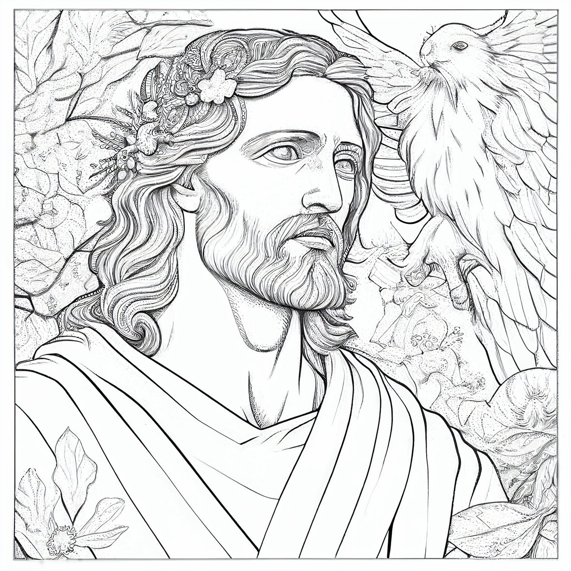 JESUS CHRIST Coloring Pages for Adults • Bible Artwork for Instant ...