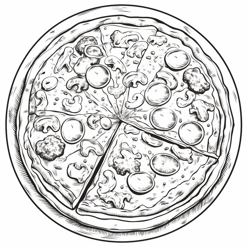 Deliciously Fun: Pizza Coloring Pages for Pizza Lovers of All Ages