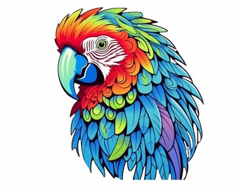 42 Macaw Coloring Pages | Printable Coloring Book PDF for Adults & Kids | Printable Instant Download A4