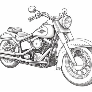 Harley Heritage: 20 Iconic Harley-Davidson Coloring Pages || PDF INSTANT DOWNLOAD || unique digital coloring book || print&paint!