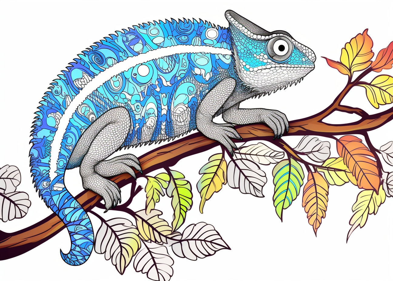 40 Chameleon's Coloring Pages | Printable Coloring Book PDF for