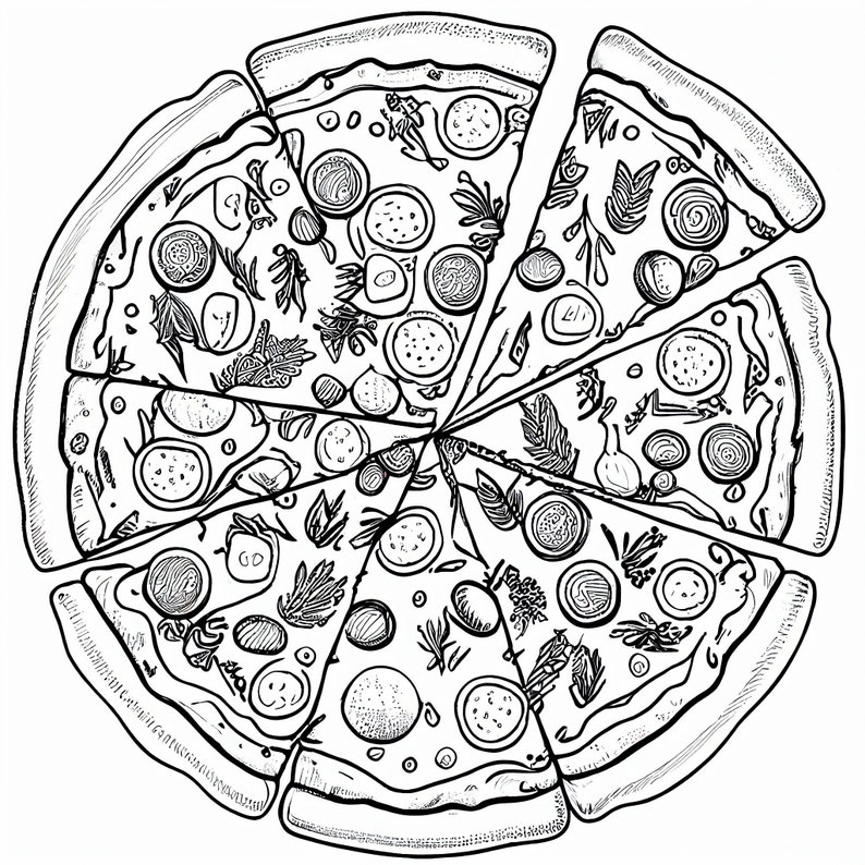 Deliciously Fun: Pizza Coloring Pages for Pizza Lovers of All Ages