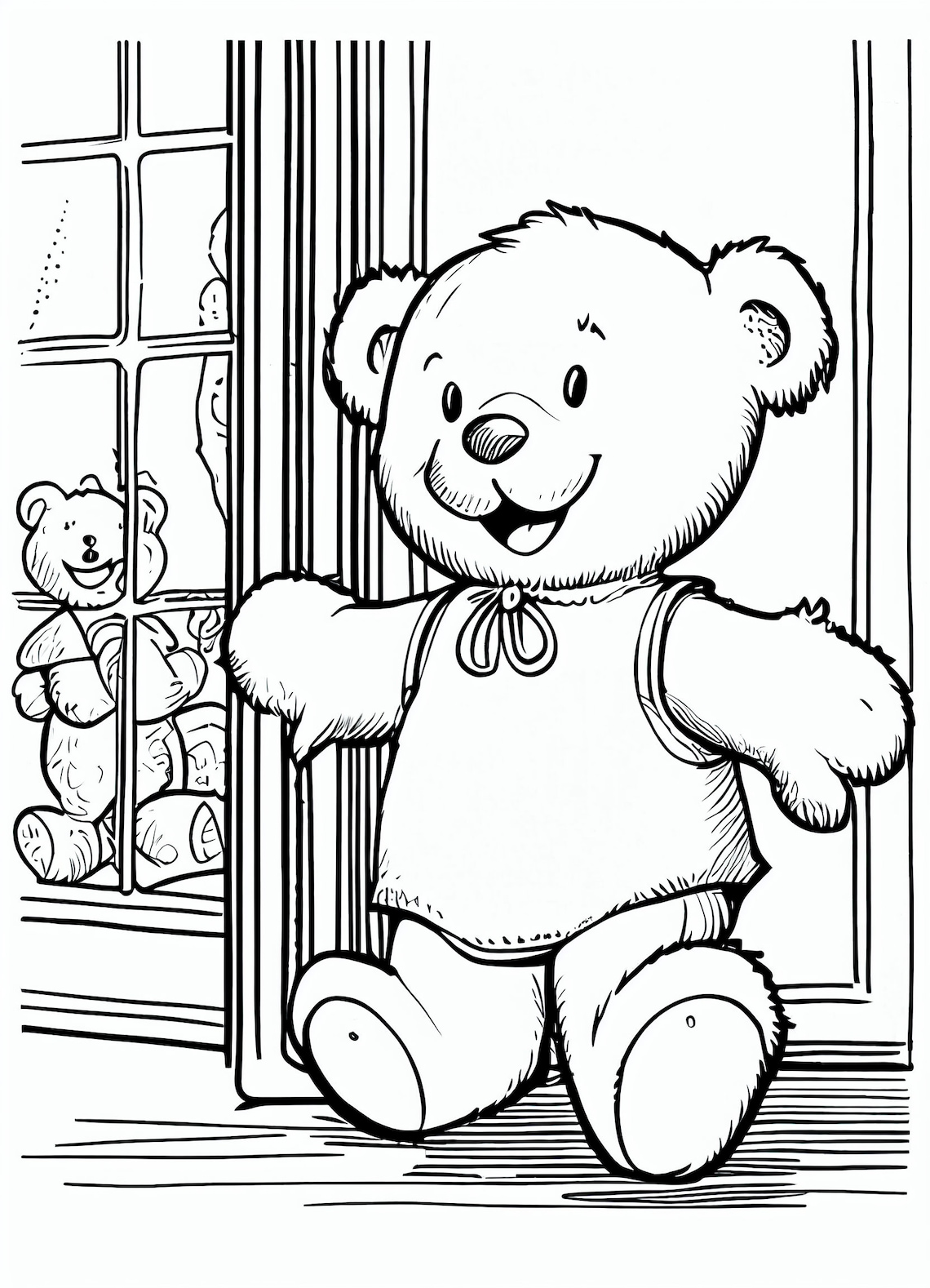 Joyful Chuckles: 7 Laughing Teddy Bear Coloring Pages in DIN A4 Size ...