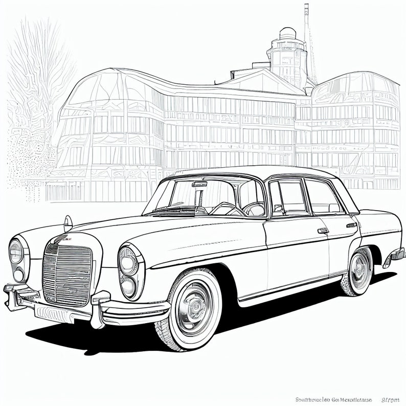 24 Mercedes Benz Coloring Pages for Kids and Adults Instant - Etsy