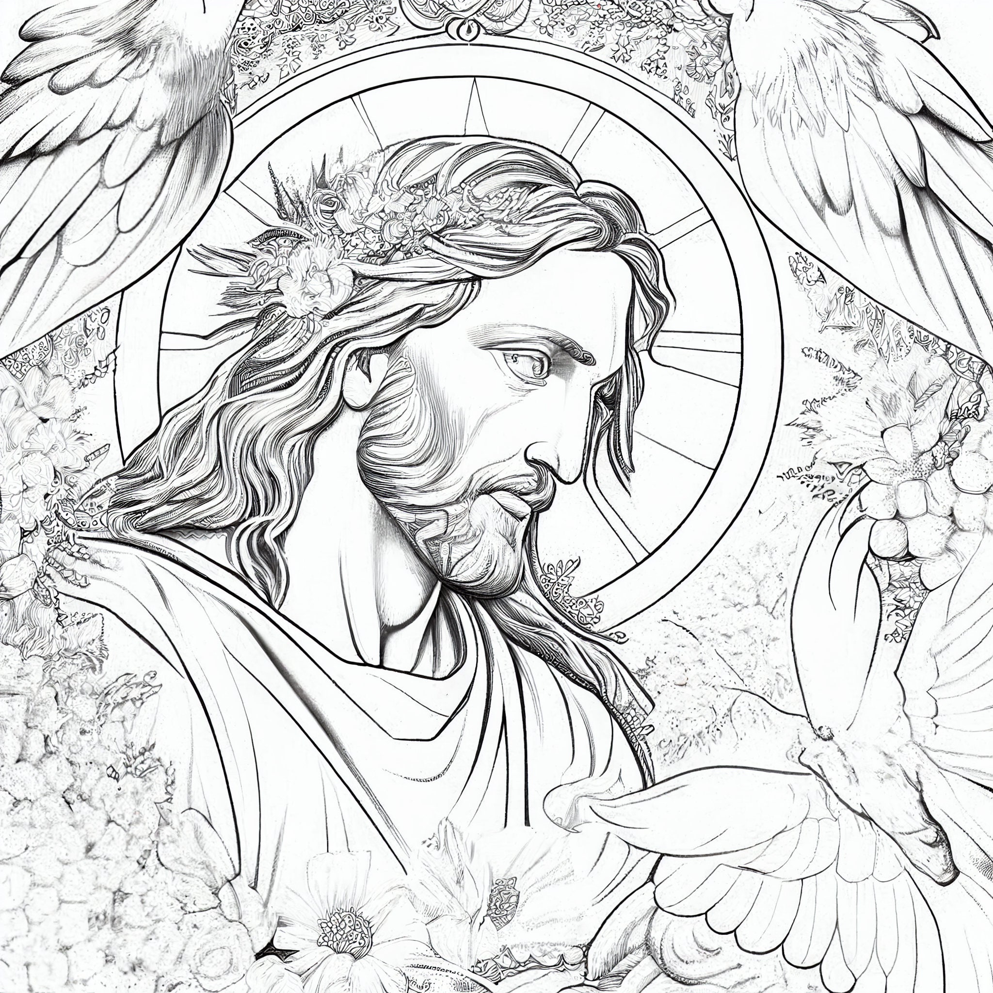 JESUS CHRIST Coloring Pages for - Il Fullxfull.4517173569 I81q 