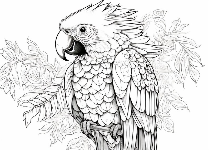 42 Downloadable Macaw Coloring Pages: Explore Tropical Birds - Etsy