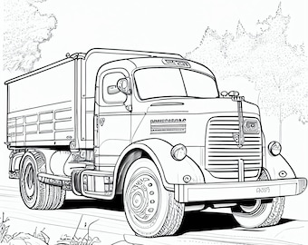 Des camions à gogo ! Pages de coloriage passionnantes pour les enfants - 21 pages - téléchargement instantané - PRINT & PAINT