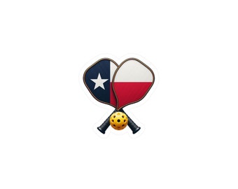 Texas Flagge Pickleball Paddle Vinyl Aufkleber, Autofenster Aufkleber