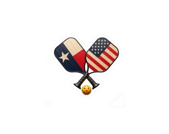 Amerikanische Flagge und Texas Flagge Pickleball Paddle Vinyl Aufkleber