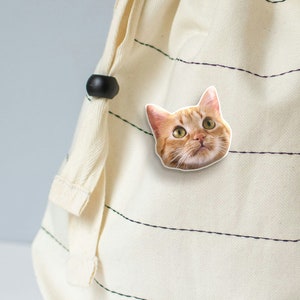 Pin de mascota personalizado - Pin de cara de mascota personalizado con respaldo de embrague de mariposa de goma