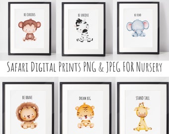 Digital Prints | Nursery decor | Nursery wall art | Baby Animal prints for nursery | Baby Animal Prints | Dream Big