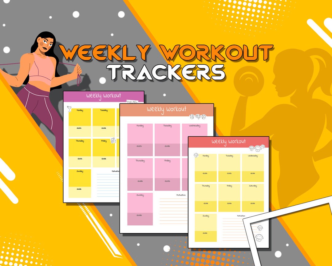Weekly Printable Workout Planner Digital Fitness Planner Etsy