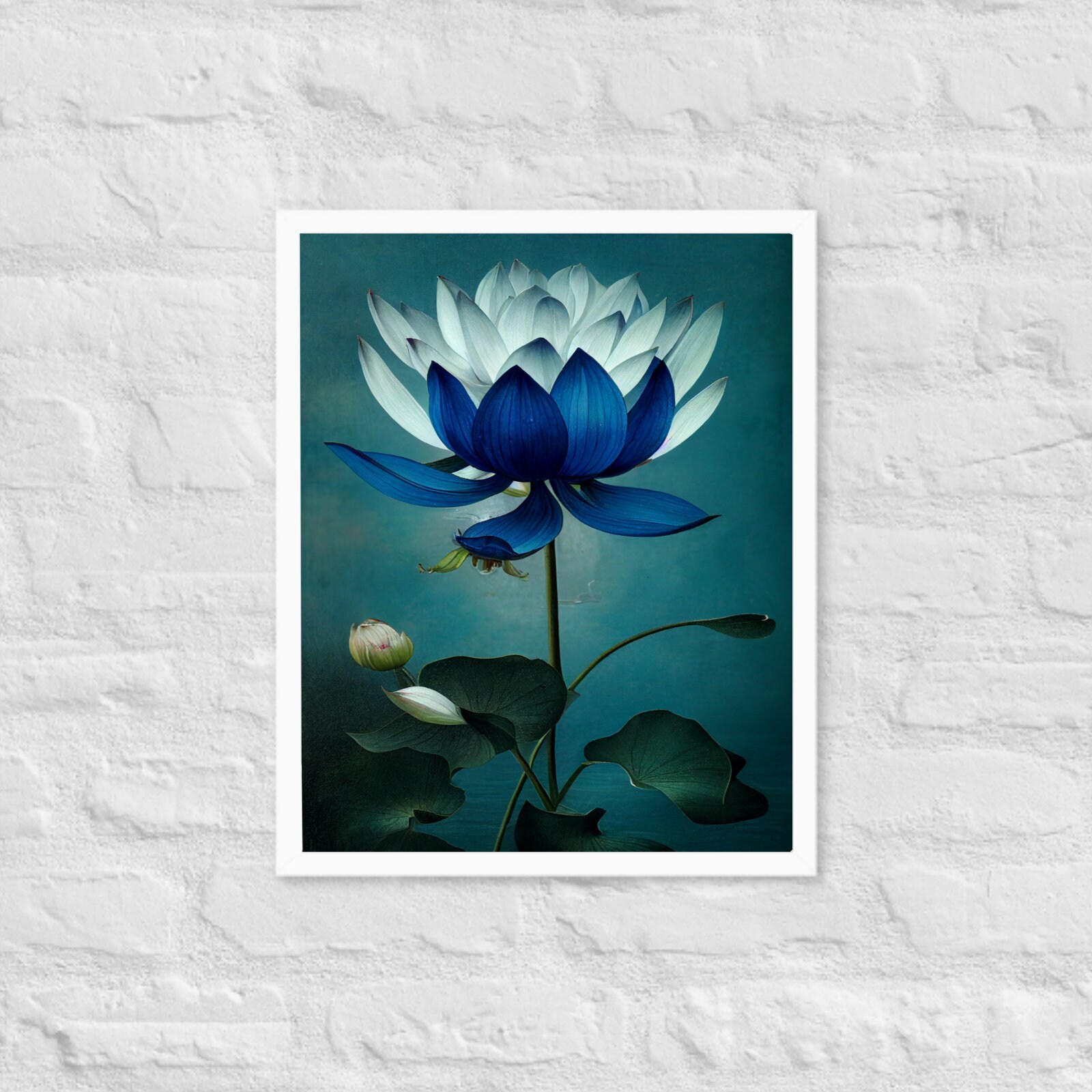 DIGITIAL DOWNLOAD Blue Lotus Poster Print | Zen Wall Art | Blue Floral ...
