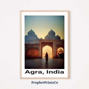 Agra India Cityscape Poster Print | Indian Travel Wall Art | India Art Gift | Taj Mahal Home Décor | Printable Wall Art | DIGITIAL DOWNLOAD