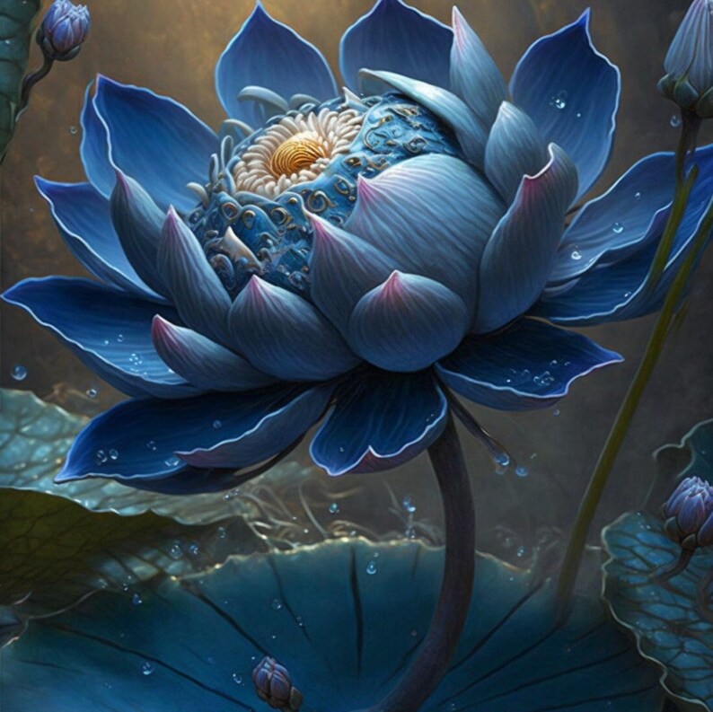 Blue Lotus Flower Poster Print | Floral Wall Art | Herbal Art Gift ...