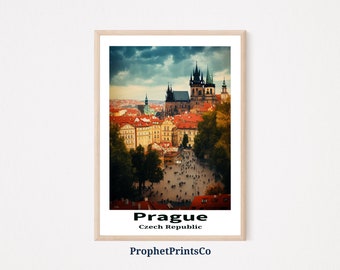 Prague Skyline Poster Print | Prague Wall Art | Travel Lover Gift | Czech Republic City Home Décor | Printable Wall Art | DIGITIAL DOWNLOAD