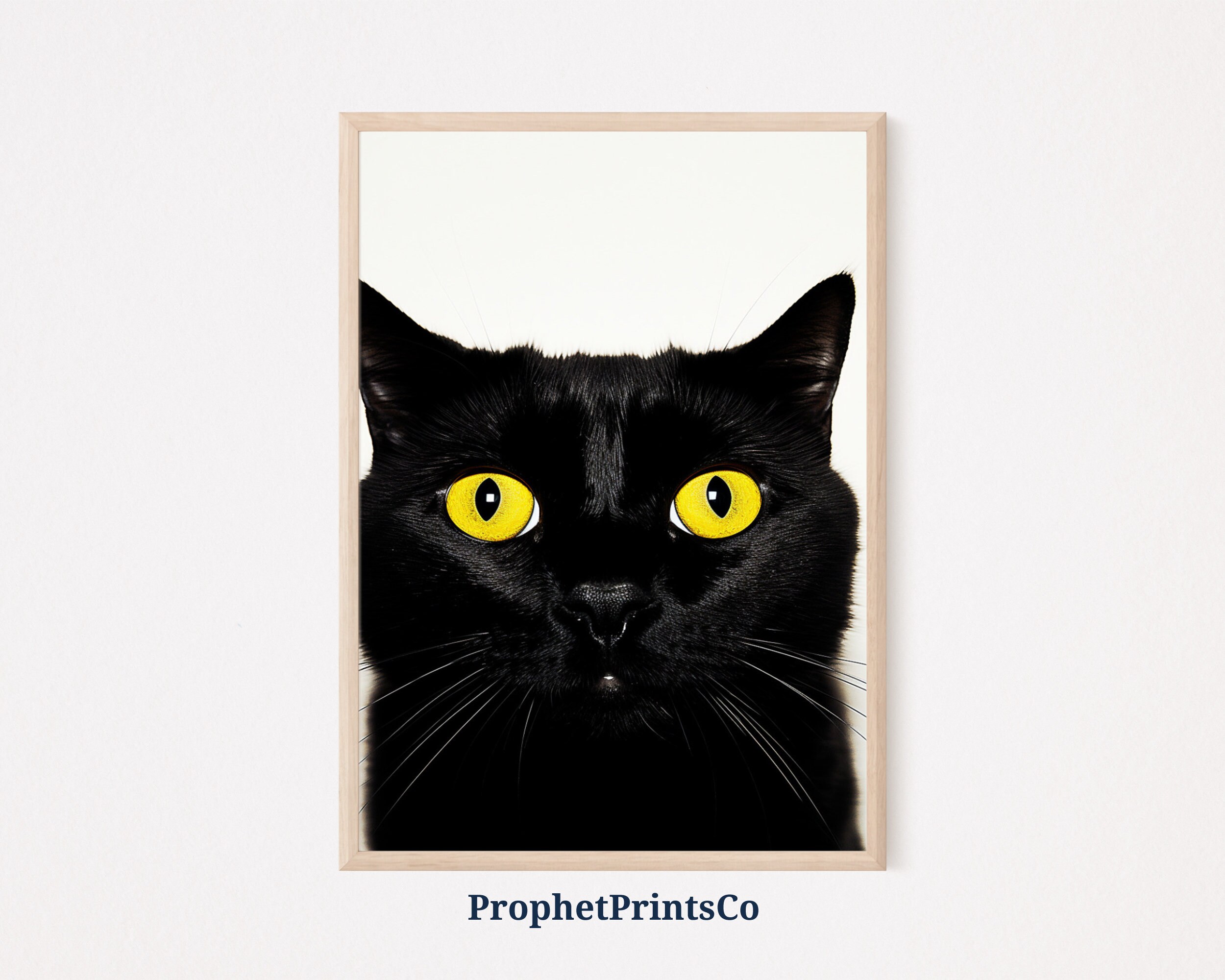 Set of 3 Black Cat Poster Prints | Gallery Wall Set | Vintage Cat ...