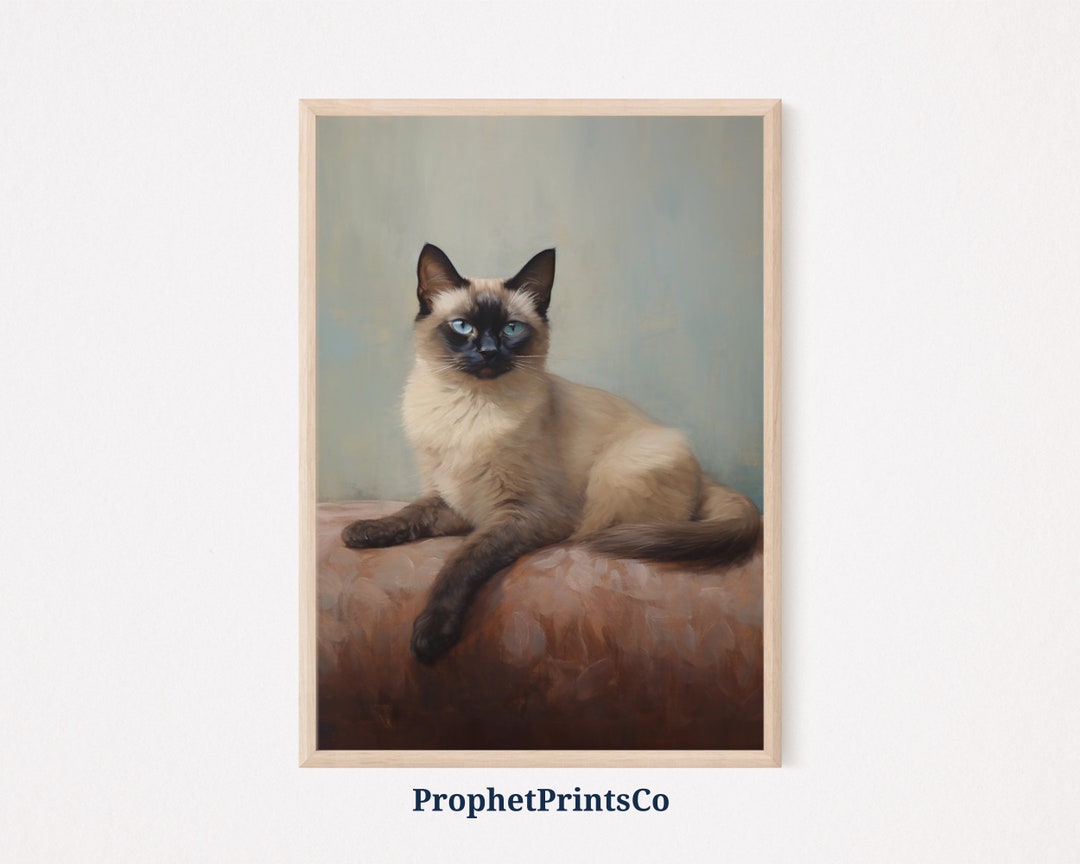 Siamese Cat Wall Art Cat Wall Decor Siamese Cat Lover Gift Cute Kitten Print Funny Cat Art